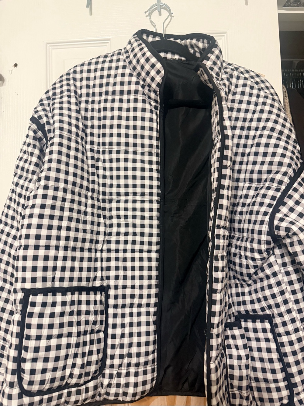 Women’s Black & White Check shirt Quilted Jacket